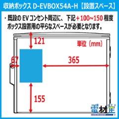 EV PHEV 充電ケーブル 収納ボックス 電気工事不要 D-EVBOX54A-H 既設コンセント使用 電材王 電気自動車画像