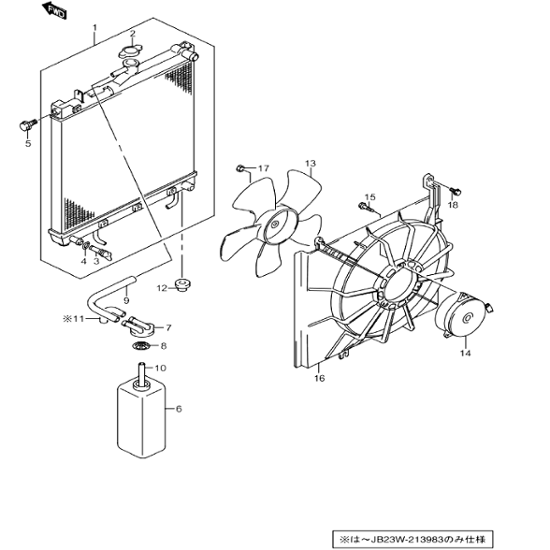ラジエータ　　ジムニーJB23W 1型～3型　 100001～310000画像