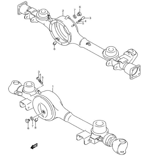 アクスルハウジング　4WD　JB23W  100001~310000画像