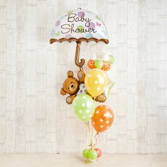 キュートなテディベアーがひょっこり顔を出すBaby Shower画像