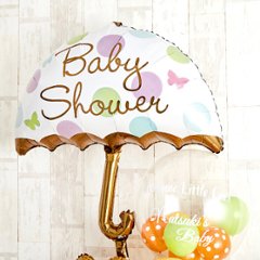 キュートなテディベアーがひょっこり顔を出すBaby Shower画像