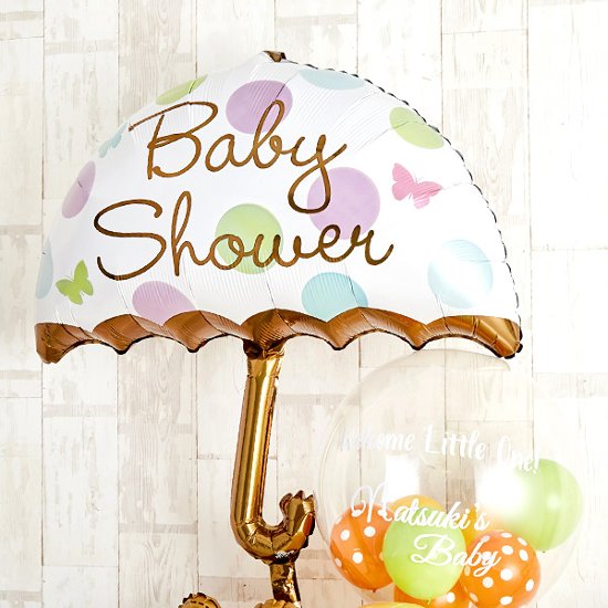 キュートなテディベアーがひょっこり顔を出すBaby Shower画像