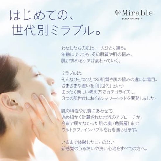 ミラブルシャワーヘッド「 ウルトラファインバブル・ミラブル艶(つや)」３モードで全身をじっくりとつややかに磨き上げる画像