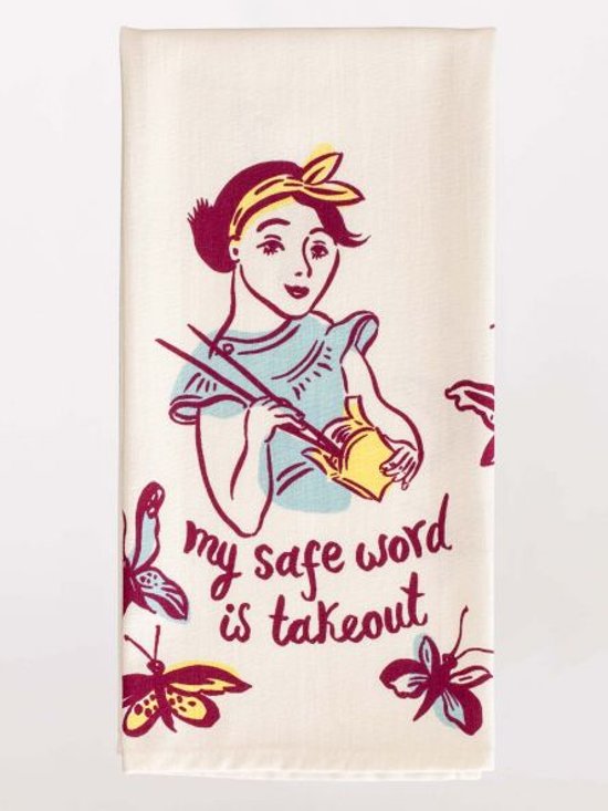 "My Safe Word Is Takeout" Dish Towel画像