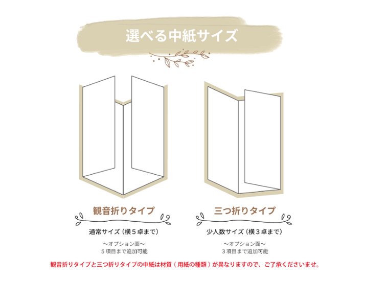 【印刷込】席次表 フィノレ ※完成品画像
