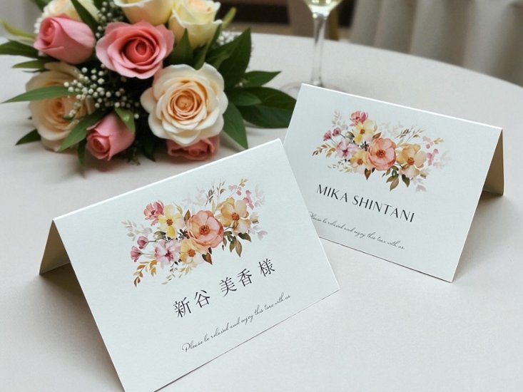 【サンプル】席札 ガーデン(スプリング)画像