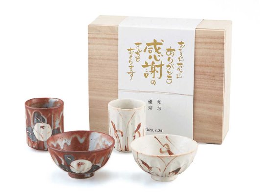 美濃焼き　志野の夫婦器の画像