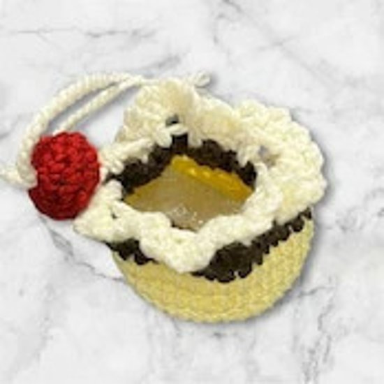 手編み 小物入れ 3点セット プリンモチーフ 巾着 ミニバッグ ハンドメイド かぎ針編み スイーツモチーフ 小物ポーチ かわいい 編み物雑貨 小物収納 インテリア雑貨 ギフト プレゼント画像