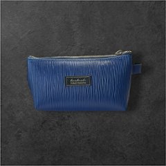 ポーチ 2個セット フェイクレザー ブルー 大小セット レディース メンズ 化粧ポーチ 小物入れ シンプル おしゃれ 大人 上品 ファスナー ポーチセット メガネケース バッグインバッグ ギフト プレ画像