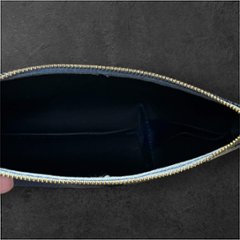 ポーチ 2個セット フェイクレザー ブルー 大小セット レディース メンズ 化粧ポーチ 小物入れ シンプル おしゃれ 大人 上品 ファスナー ポーチセット メガネケース バッグインバッグ ギフト プレ画像