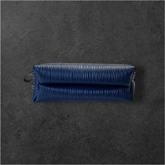 ポーチ 2個セット フェイクレザー ブルー 大小セット レディース メンズ 化粧ポーチ 小物入れ シンプル おしゃれ 大人 上品 ファスナー ポーチセット メガネケース バッグインバッグ ギフト プレ画像