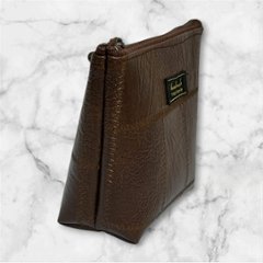 フェイクレザー ポーチ 2個セット ブラウン パッチワーク風 小物入れ コスメポーチ レディース メンズ 化粧ポーチ バッグインバッグ 収納 旅行用 シンプル 大人 おしゃれ 小物整理 ギフト画像