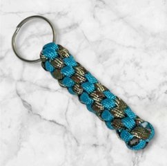 パラコード キーホルダー ブルー ブラック 編み込み ハンドメイド キーリング アウトドア メンズ レディース おしゃれ バッグアクセサリー リュック キーケース プレゼント ギフト画像