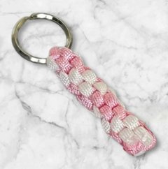 パラコード キーホルダー ピンク ホワイト 編み込み ハンドメイド キーリング アウトドア レディース メンズ おしゃれ かわいい バッグアクセサリー リュック キーケース プレゼント ギフト画像