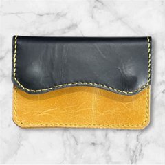 ヌメ革 本革 イタリアンレザー ミニウォレット ハンドメイド メンズ レディース セカンド 経年変化 楽しめる フラップ付 財布 ブラウン ブラックの画像