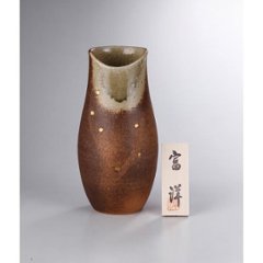 ギフト好適品 信楽焼　金紋みやび花瓶 sha-232の画像