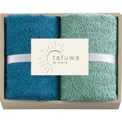 ギフト好適品 ｔａｆｕｗａ　ウォッシュタオル２枚セット ブルーの画像