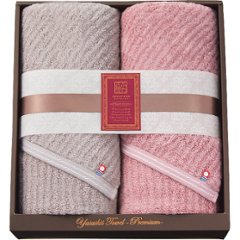 極ふわ　やさしいたおる　エレガントライン　ロングバスタオル２枚セット ライトグレー YTPE-241000の画像