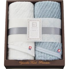 極ふわ　やさしいたおる　ベーシックライン　フェイスタオル２枚セット ライトブルー YTPBｰ24300の画像