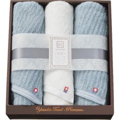 極ふわ　やさしいたおる　ベーシックライン　フェイスタオル３枚セット ライトブルー YTPB-24450の画像