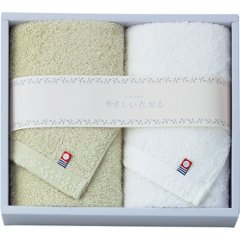 やさしいたおる　フェイスタオル２枚セット グリーン YT-24220の画像