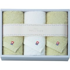 やさしいたおる　フェイスタオル３枚セット グリーン YT-24330の画像