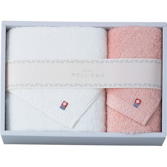 やさしいたおる　バス・フェイスタオルセット ピンク YT-24400画像