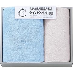 生活時間を確保するタイパタオル　スリムバス・フェイスタオルセット ブルー TIP2525の画像