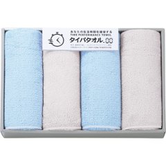 生活時間を確保するタイパタオル　フェイスタオル４枚セット ブルー TIP2540の画像