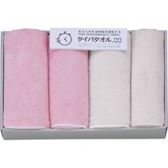 生活時間を確保するタイパタオル　スリムバス・フェイスタオルセット ピンク 1778238の画像