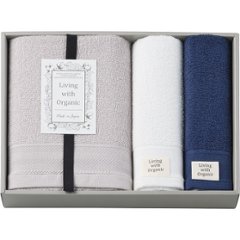 リビングウィズオーガニック　バス・フェイス・ウォッシュタオルセット SLW1040の画像