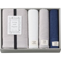 リビングウィズオーガニック　バス・フェイス・ウォッシュタオルセット SLW1050の画像