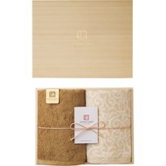 今治謹製　紋織タオル×極上タオル　フェイスタオル２枚セット（木箱入） グリーン SISET300の画像