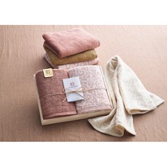 今治謹製　紋織タオル×極上タオル　フェイスタオル２枚セット（木箱入） グリーン SISET300画像