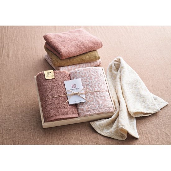 今治謹製　紋織タオル×極上タオル　フェイスタオル２枚セット（木箱入） グリーン SISET300画像