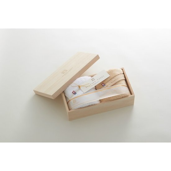 今治謹製　至福タオル　フェイスタオル２枚セット（木箱入） SH55030画像