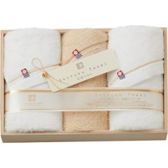 今治謹製　至福タオル　フェイス・ウォッシュタオルセット（木箱入） SH55040の画像