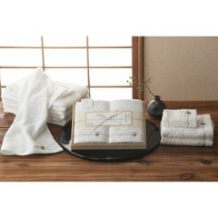 今治謹製　白織タオル　フェイス・ウォッシュタオルセット（木箱入） SR23020画像