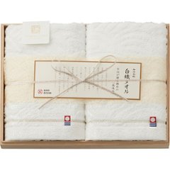 今治謹製　白織タオル　フェイスタオル２枚セット（木箱入） SR23025の画像