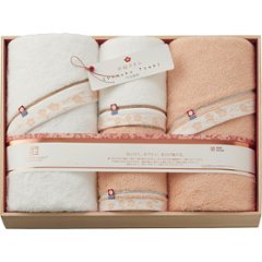 至福タオル梅染め　バス・フェイスタオルセット（木箱入） SH66100の画像