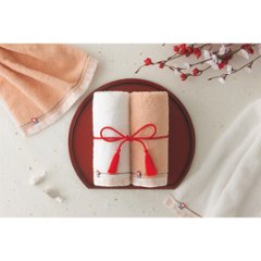 至福タオル梅染め　バス・フェイスタオルセット（木箱入） SH66100画像