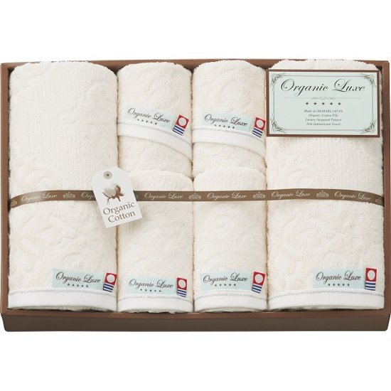オーガニックコットン使用　今治産　バス・フェイス・ウォッシュタオルセット LU10027画像