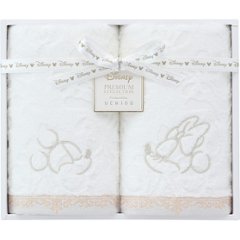 ディズニー　プレミアム　フェイスタオル２枚セット ホワイト 1673687の画像