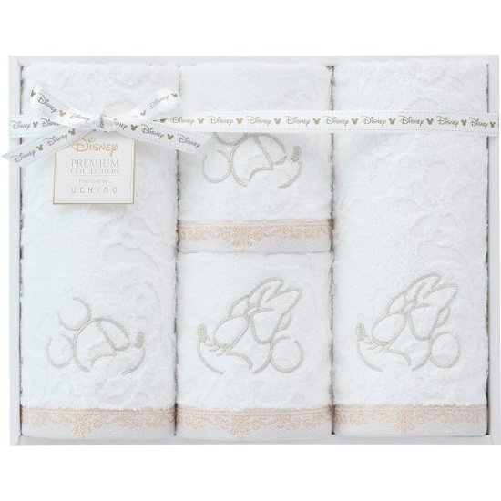 ディズニー　プレミアム　フェイス・ゲストタオルセット ホワイト 1673688画像