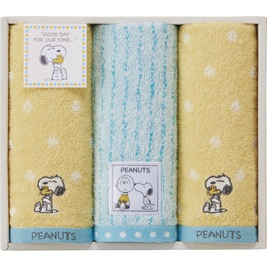 スヌーピーハグ　フェイスタオル３枚セット TT84303054M画像