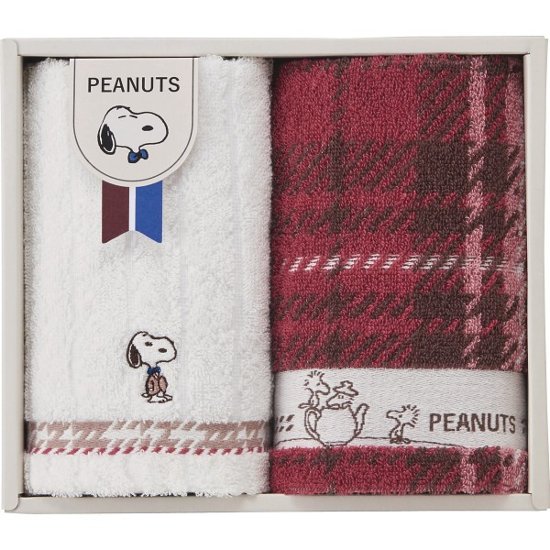 スヌーピーチェック　ウォッシュタオル２枚セット TT84203051画像