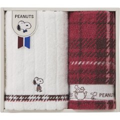 スヌーピーチェック　フェイス・ウォッシュタオルセット TT84253051の画像