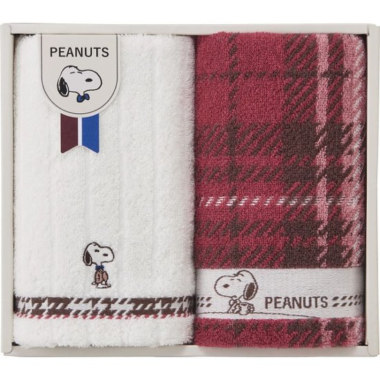 スヌーピーチェック　フェイスタオル２枚セット TT84303051画像