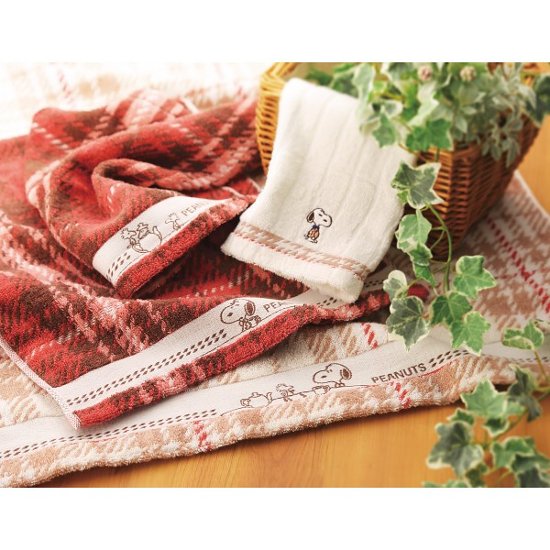 スヌーピーチェック　バス・フェイス・ウォッシュタオルセット TT84803051画像