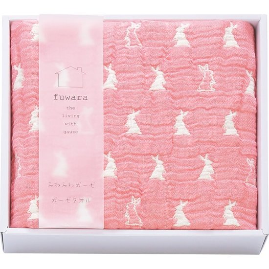 ふわら　６重織ガーゼフェイスタオル ピンク FWR2208P 画像